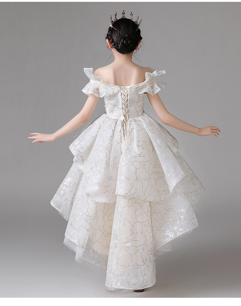 儿童晚礼服公主裙女童洋气花童蓬蓬纱小女孩婚礼主持人钢琴演出服