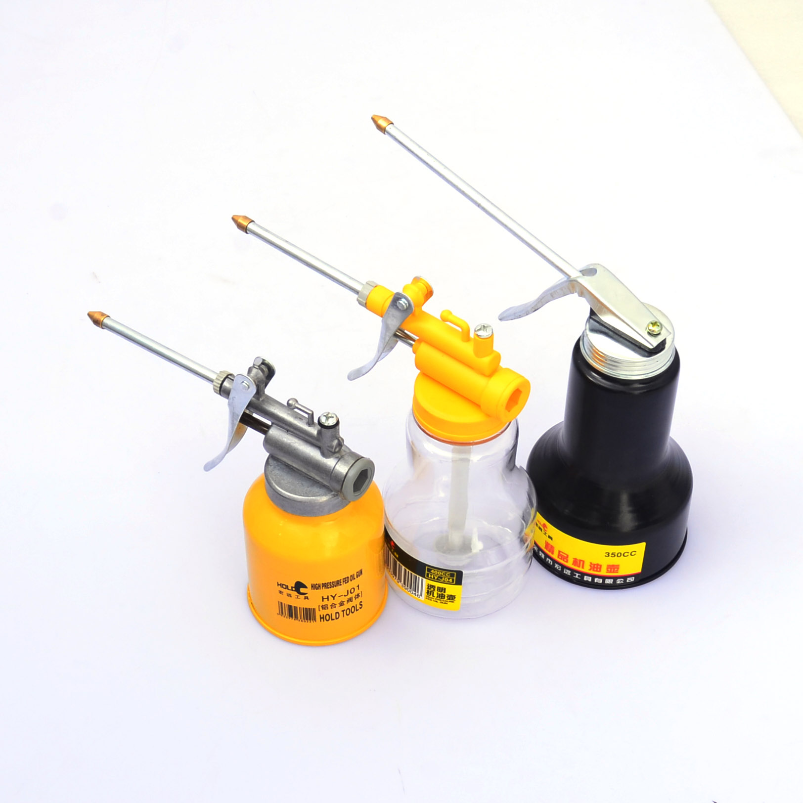 hold 高压机油壶 压力油壶 尖嘴长嘴机油枪润滑注油壶 金属不漏油
