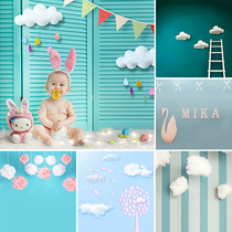 Childrens photo background cloth photography photo studio full moon shooting Han Feng elegant cartoon personality background paper