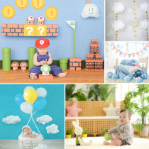 Photo studio children shooting background cloth Taobao photo advertising photography wall anchor live broadcast Korean version of simple cartoon Indoor