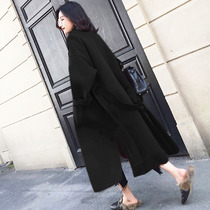 claudie pasey double-sided cashmere coat women long 2021 autumn winter temperament loose black woolen coat