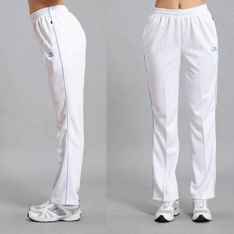 晋冠春秋夏白色运动裤长裤女南韩丝佳木斯广场舞体操校裤速干团购