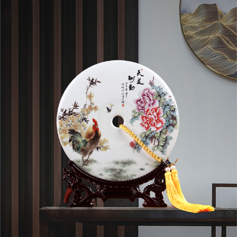 Wish peace buckle, furnishing articles jingdezhen ceramics new sitting room of Chinese style household wine cabinet office decoration