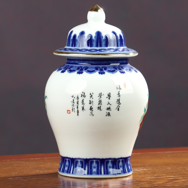 Storage tank home furnishing articles barrel tea warehouse portable Storage jar of jingdezhen ceramics pu 'er tea caddy fixings