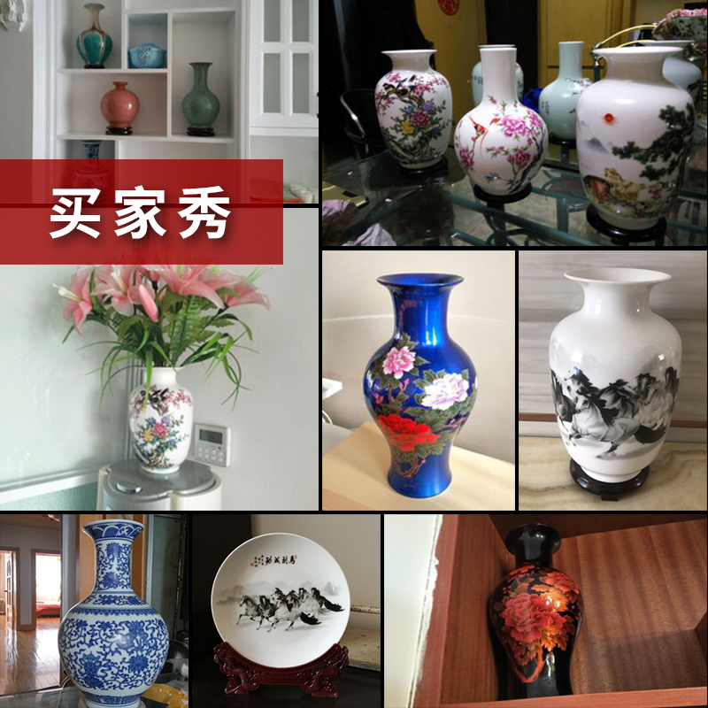 Rich ancient frame furnishing articles of jingdezhen ceramics dried flower vases, flower arrangement sitting room of modern Chinese style small decorative bottle handicraft