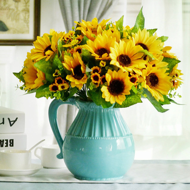 European pastoral white blue ceramic flower pot flower pot vase flower gardening home decoration dining table decoration European pastoral white blue ceramic flower pot flower pot vase flower gardening home decoration dining table decoration