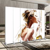 Screen partition living room entrance beauty salon embroidery eyebrow eye lip nail mobile company double-sided background modern simple