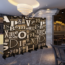 European style retro screen partition fashion porch coffee restaurant hot pot restaurant bar fabric custom mobile folding barrier