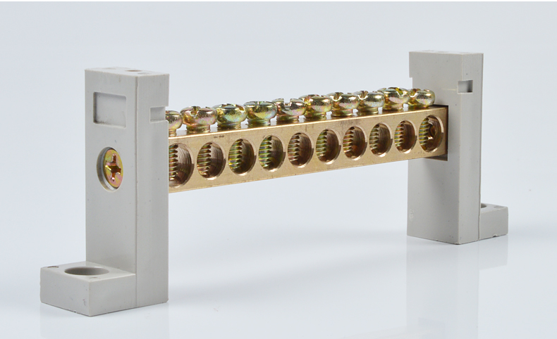 零线排高脚型10孔零线端子排零地排铜排配电箱用十位零排接线端子