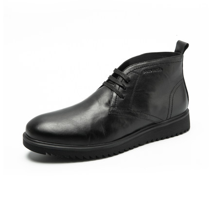 皮尔卡丹2016冬季新款男鞋 商务男士圆头高帮保暖舒适耐磨皮鞋男