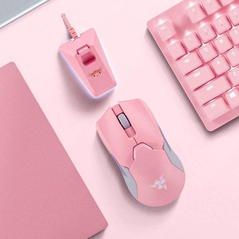 razer雷蛇毒蝰终极版无线鼠标viper粉色游戏电竞赛博朋克充电底座