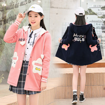 Snow Poetry Romance Baseball Service Spring Autumn Han Edition Loose Early School Student Coat Woman 100 hitch a long-style sweatshirt