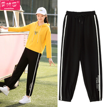 Sports pants girls junior high school students loose 2019 spring new Korean version of the tide casual pair of trousers