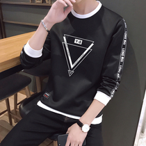 Fall 2022 Men's Long Sleeve T-shirt Teenagers Crew Neck Korean Style Student Sweatshirt Trendy Pullover T-Shirt