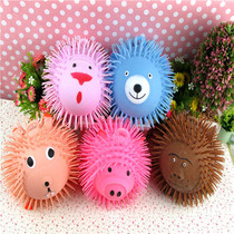 9-inch thin hair animal head glowing childrens day childrens toys pink pig head glitter ball ground stall Temple Fair