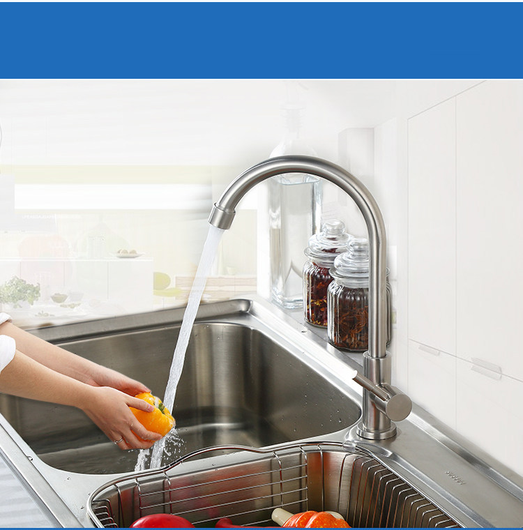 九牧王厨房单冷水龙头全铜厨房龙头不锈钢水槽水龙头洗菜盆龙头