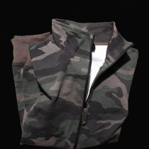 Foreign trade Mens daily single tail spring and autumn retro military leisure sports camouflage wool ring stand neck cardigan sweater jacket jacket