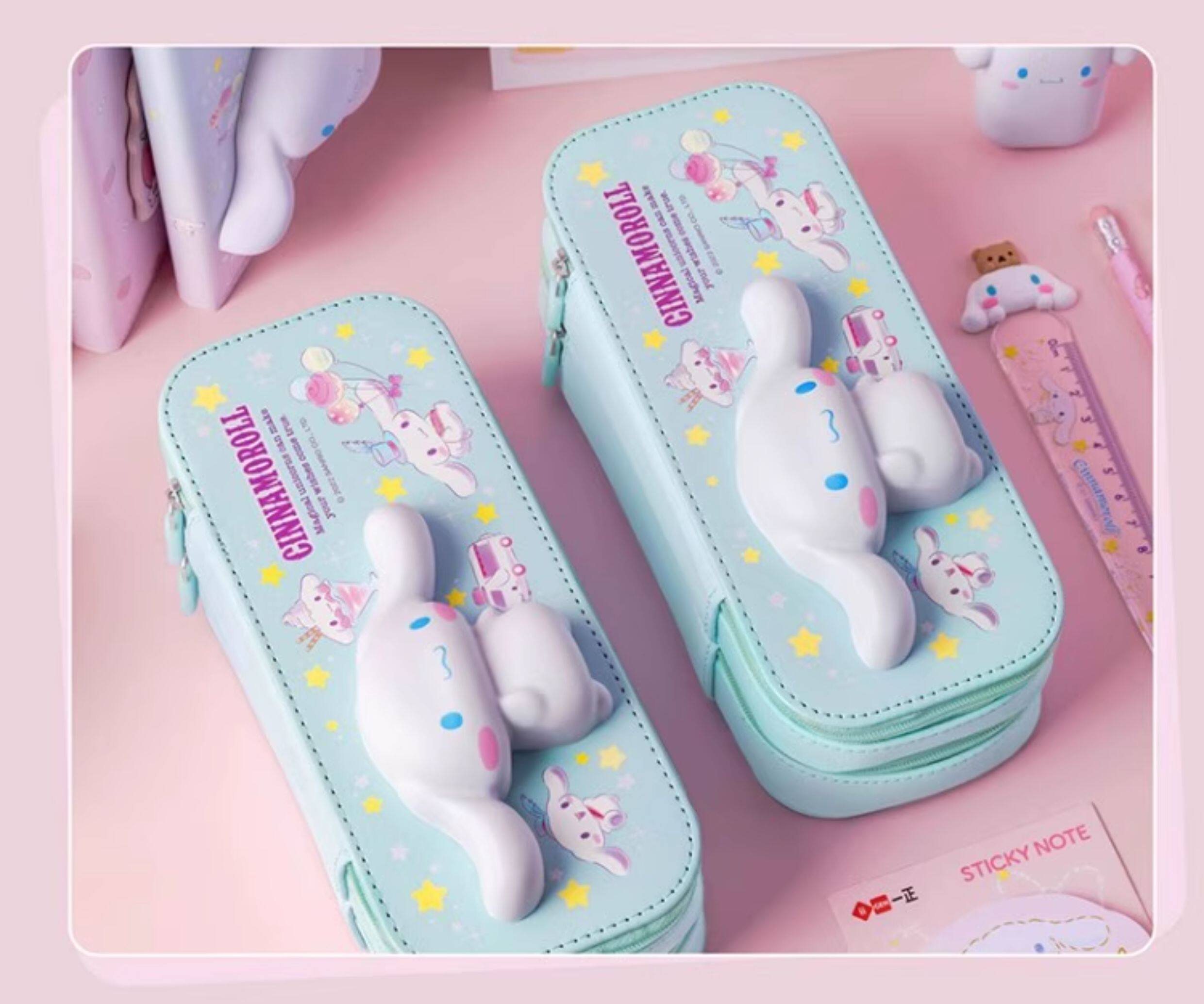 库洛米减压双层笔袋高颜值大容量3d文具袋小学生可爱卡通pu女生款2023