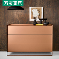 Willstyle Light Lavish Bucket Cabinet Modern Minimalist Baking Varnish Triple bucket Bedroom Side Cabinet Chest of drawers Closet Bed Head Cabinet Combination