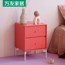 Willpower Light Lavish Baking Lacquered Bed Head Cabinet Minima Modern Bedroom Bedside Drawer Cabinet Square Storage Cabinet Custom