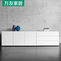 Italian Minimalist Baking Varnish TV Cabinet Modern Minima White Dining Side Cabinet Living-room Storage Genguan Lockers Custom