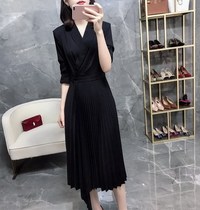 2020 autumn new plus size womens clothing fat mm foreign style age reduction pleated professional suit dress high waist long skirt