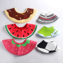 New cotton baby 360 degree rotating bib watermelon grass strawberry saliva towel baby child round waterproof bib