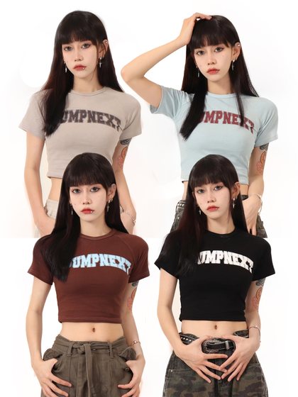 JUMPNEXT design-sensory printed logo round neck short-sleeved hot girl top 2025 summer short T-shirt for women
JUMPNEXT design-sensory printed logo round neck short-sleeved hot girl top 2025 summer short T-shirt for women