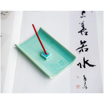 Green magnetic reincense imported from Japan incense dish green white porcelain incense line incense plate incense plate incense home aromatherapy ornaments