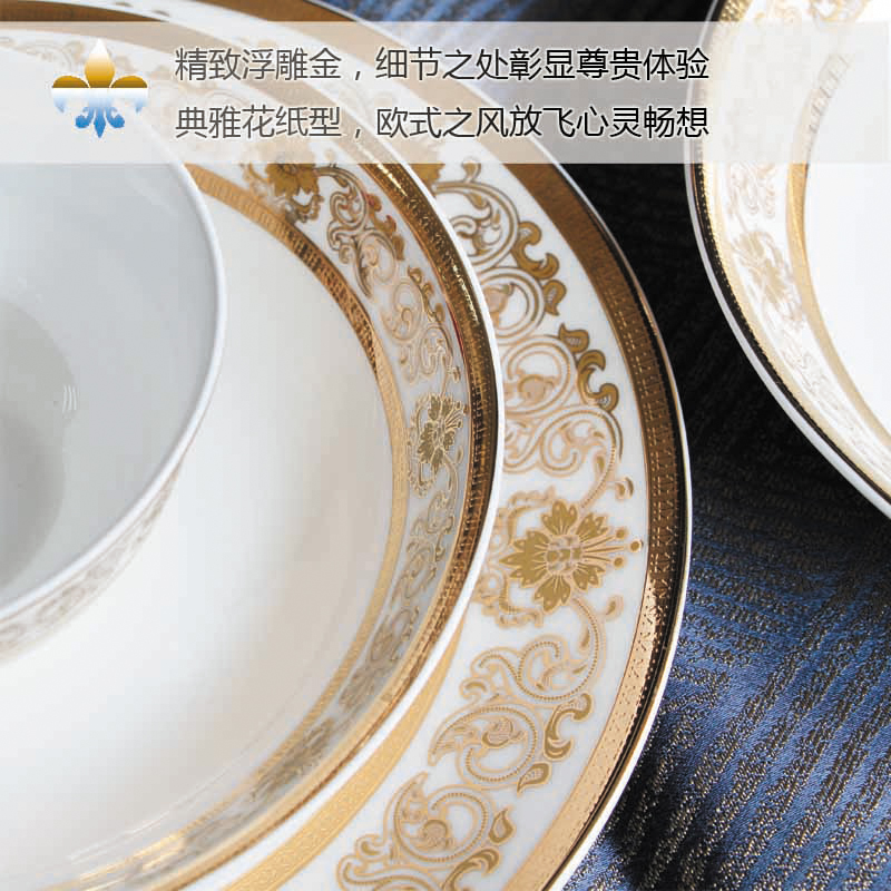 Tangshan porcelain dishes home 40 skull European ceramic tableware housewarming gift porcelain tableware sets