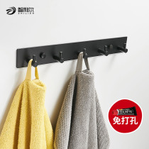 Holeless hook kitchen hook sticky hook bathroom wall door towel hook black stainless steel hood hook hook