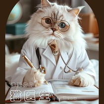 AI Painting Cat Doctor Cat Photo Art Portrait Exclusive Creative Photography Customized Literary Career Settings