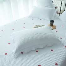 South Korean ins washed cotton bed cover three sets quilted clips cotton linen princess wineside air conditioning by Four Seasons