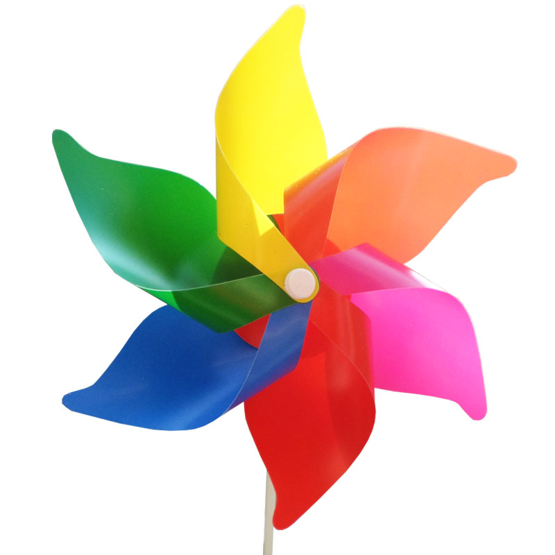 希宝pvc六彩风车六叶六色六角广告风车幼儿园楼盘装饰儿童玩具