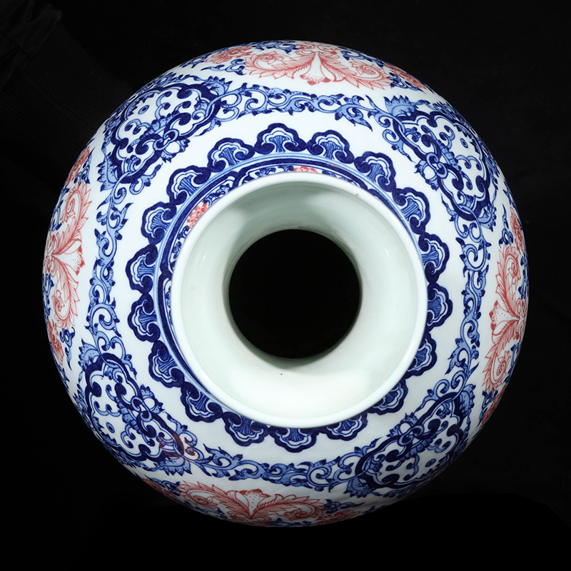 Jingdezhen porcelain qianlong hand - made of blue and white porcelain vases, flower arranging new Chinese style living room home furnishing articles