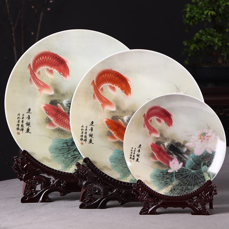 Hang dish of jingdezhen ceramics decoration plate more Chinese style home furnishing articles large sitting room every year