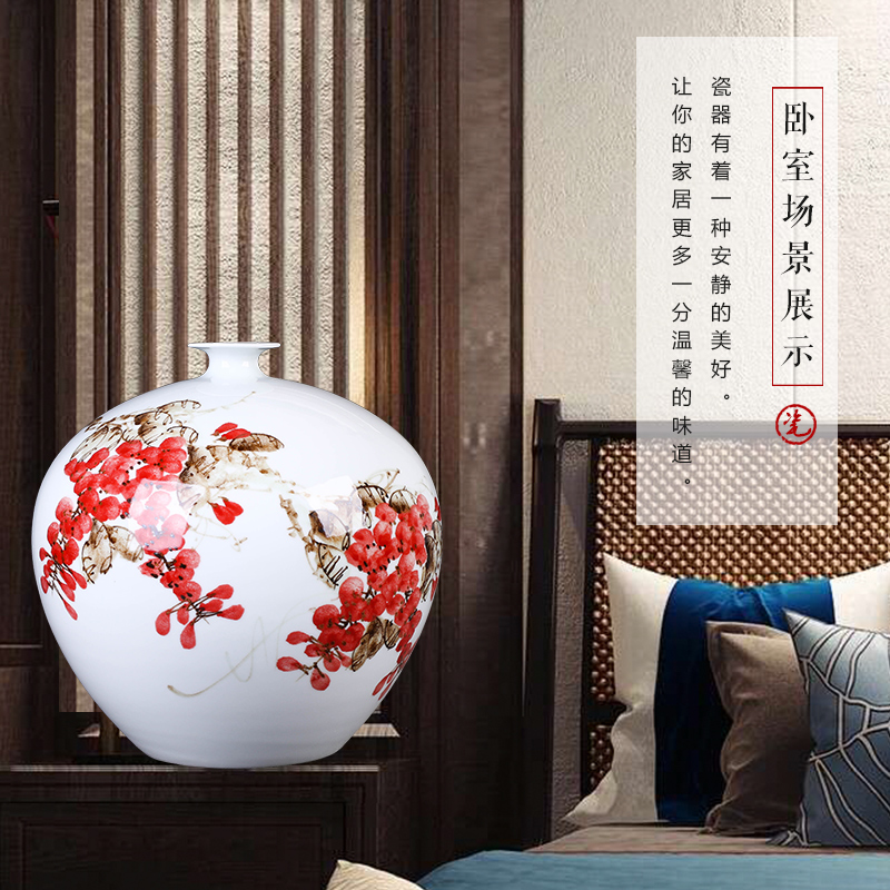 Famous master of jingdezhen ceramics hand - made vases, flower arranging new Chinese style household adornment handicraft furnishing articles sitting room