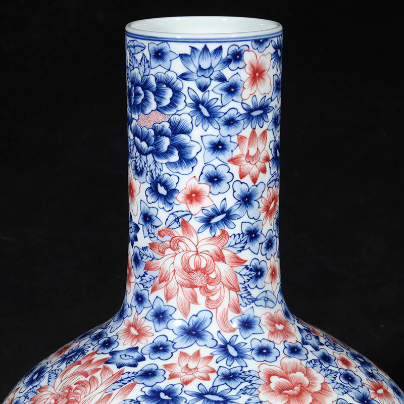 Jingdezhen ceramics imitation qianlong hand - made Chinese blue and white porcelain vases, flower arrangement sitting room porch decoration furnishing articles