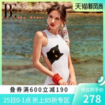  Van Deans new hot spring swimsuit female sexy backless thin small chest gathered conservative belly cover one-piece swimsuit