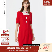 The same Rhine in the summer of 2019 the new red festive dress sweet doll received toast dress