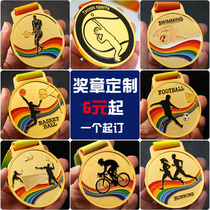 National Games Medals Customized Metal Competition Childrens Games Crystal Hanging Hero Medal Volunteer Student Champion