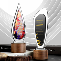 Trophy custom-made high-end color printing excellent staff medals custom-made annual awards creative Crystal souvenirs