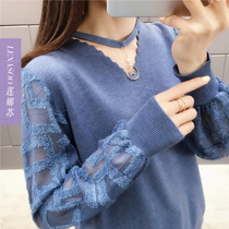 Very fairy-knitted blouse blouse womens spring thin section 2021 early spring new coat loose foreign air beating undershirt sweater