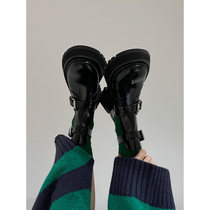 Gross Cat GS Original 2022 Early Spring New Display High-base open edge Everest Calf Leather Hollowed-out Thick Bottom Pine Pastry Bottom Short Boots