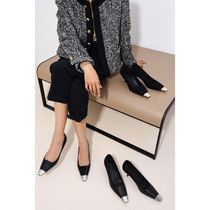 Gross Cat GS 2022 Exclusive Pages Temperament Elegant Cow Leather Metal Square Head High Heels Heels Slim heel Single shoe