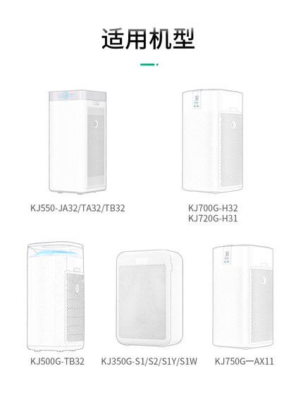 MIDEA 공기 청정기 KJ350G/700G/500/550G 필터 H/JA32 FC-35S1에 적합한 필터 요소 MIDEA 공기 청정기 KJ350G/700G/500/550G 필터 H/JA32 FC-35S1에 적합한 필터 요소