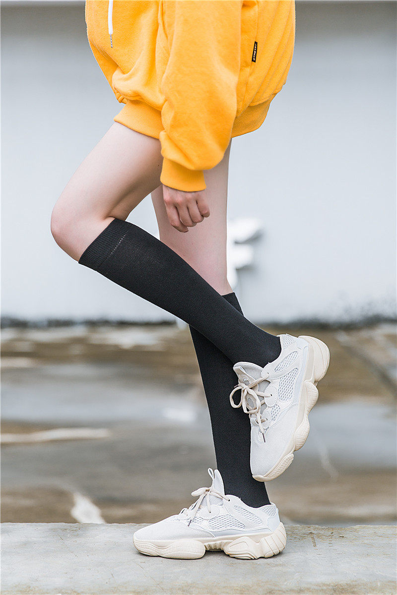 禾子续!防滑不掉糖果色加长纯棉中高筒过膝棉袜靴袜篮球袜子女潮