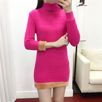 Play bottom sweater dresses with long section 100 hitch slim fit slim fit slim fit with hip winter high collar knit sweaters