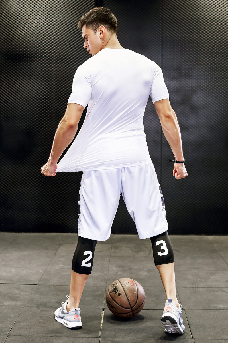 黑红精英篮球训练短裤夏跑步健身宽松过膝五分裤拉链口袋运动男裤