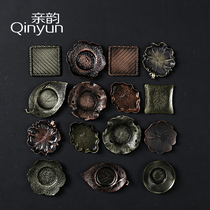 Every day special Kung Fu tea set Tea tray Heat insulation tea mat Tea tray Tea ceremony cup holder Cup mat Copper art tea cup mat